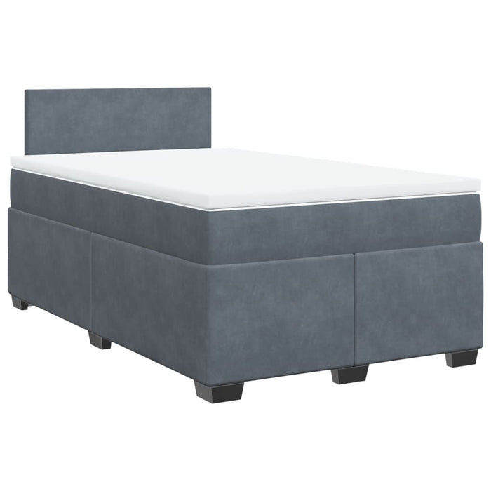 Pat box spring cu saltea, gri închis, 120x190 cm, catifea - WALTI WALTI