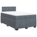 Pat box spring cu saltea, gri închis, 120x190 cm, catifea - WALTI WALTI