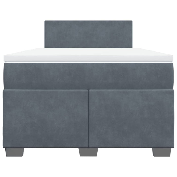 Pat box spring cu saltea, gri închis, 120x190 cm, catifea - WALTI WALTI