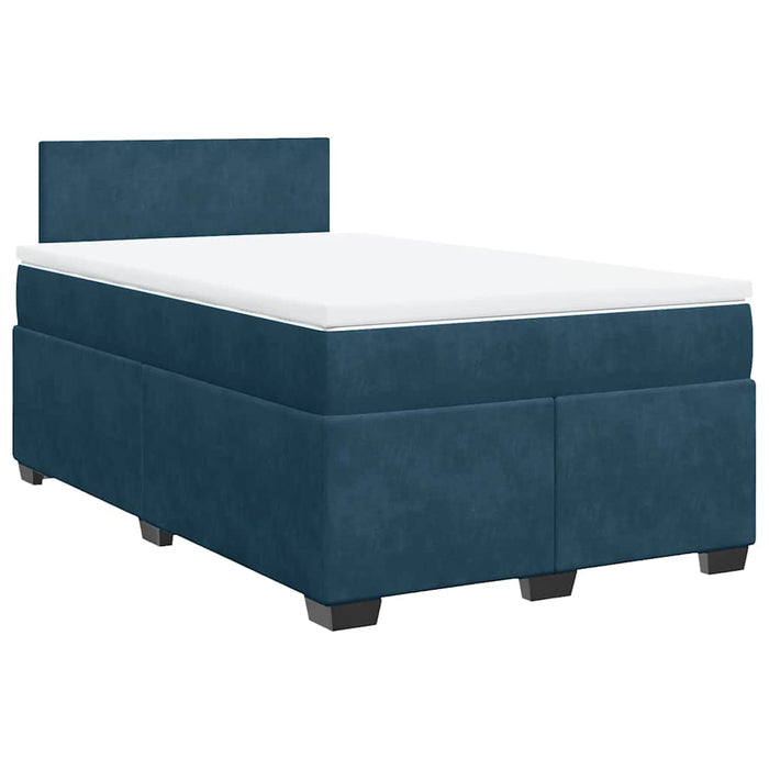 Pat box spring cu saltea, albastru închis, 120x190 cm, catifea - WALTI WALTI