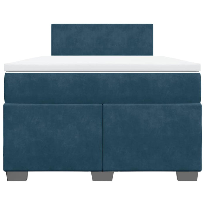 Pat box spring cu saltea, albastru închis, 120x190 cm, catifea - WALTI WALTI