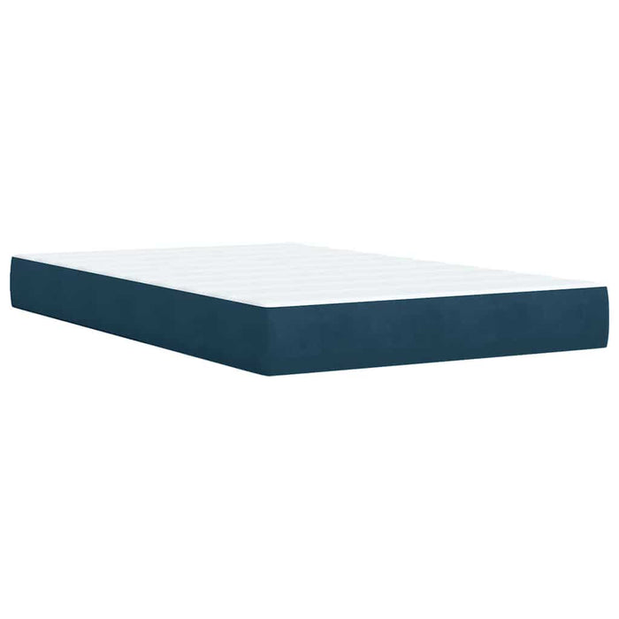 Pat box spring cu saltea, albastru închis, 120x190 cm, catifea - WALTI WALTI