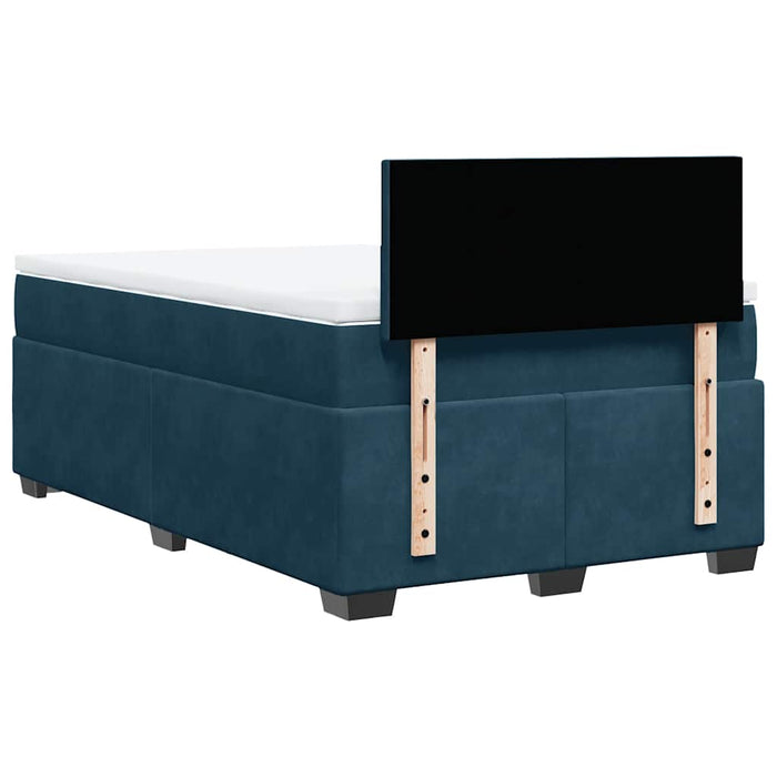Pat box spring cu saltea, albastru închis, 120x190 cm, catifea - WALTI WALTI
