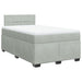 Pat box spring cu saltea, gri deschis, 120x190 cm, catifea - WALTI WALTI