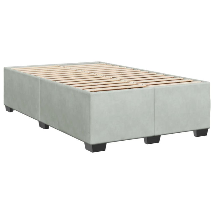 Pat box spring cu saltea, gri deschis, 120x190 cm, catifea - WALTI WALTI