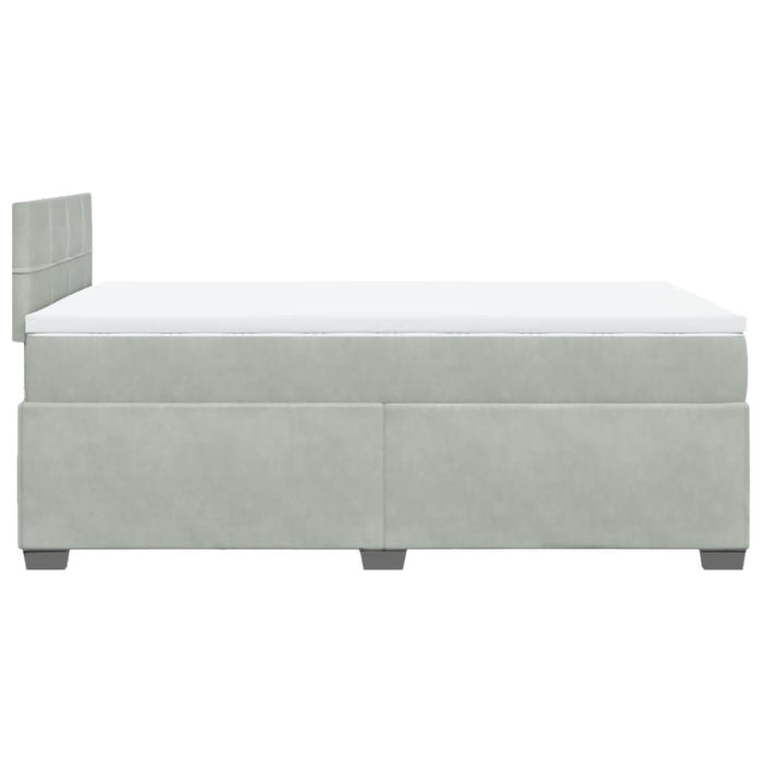Pat box spring cu saltea, gri deschis, 120x190 cm, catifea - WALTI WALTI