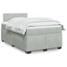 Pat box spring cu saltea, gri deschis, 120x190 cm, catifea - WALTI WALTI