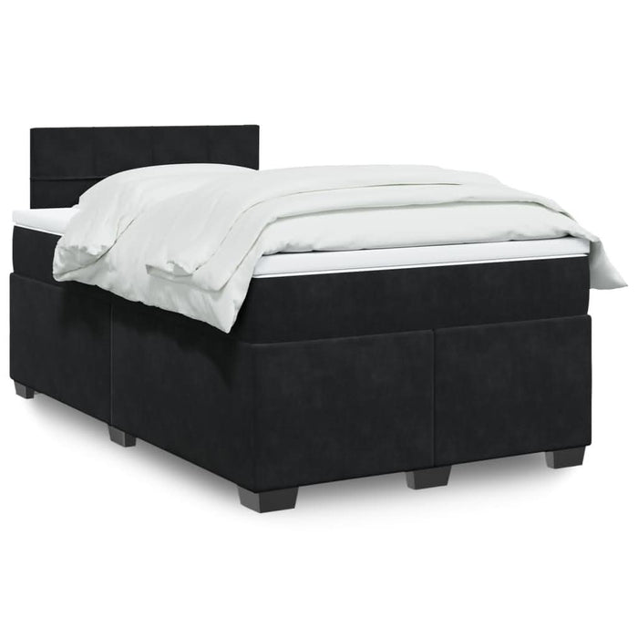 Pat box spring cu saltea, negru, 120x190 cm, catifea - WALTI WALTI