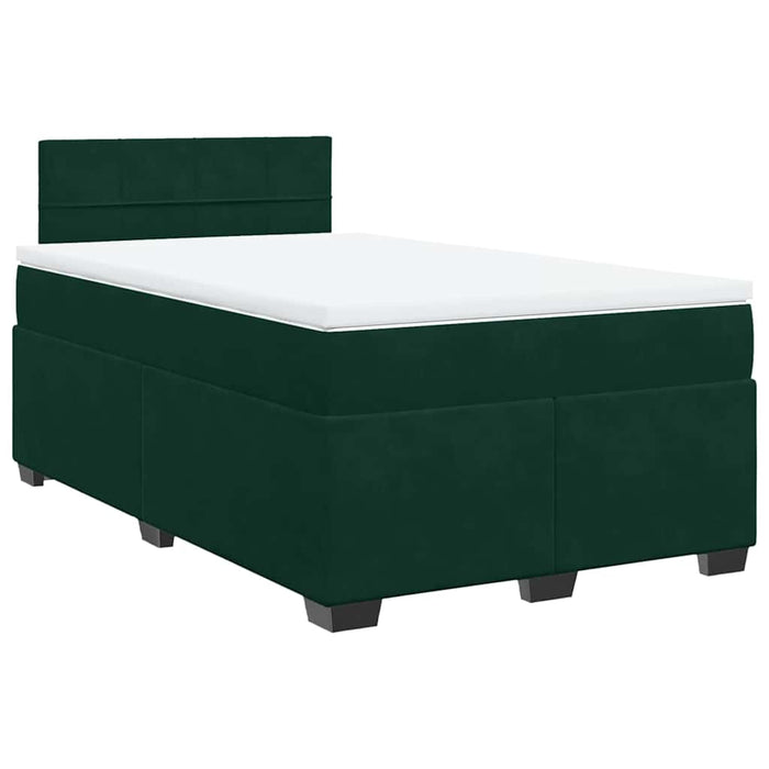 Pat box spring cu saltea, verde închis, 120x190 cm, catifea - WALTI WALTI