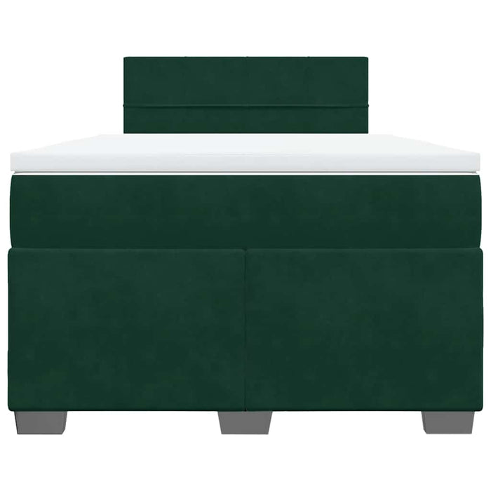 Pat box spring cu saltea, verde închis, 120x190 cm, catifea - WALTI WALTI