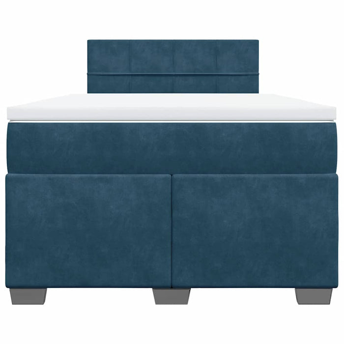 Pat box spring cu saltea, albastru închis, 120x190 cm, catifea - WALTI WALTI
