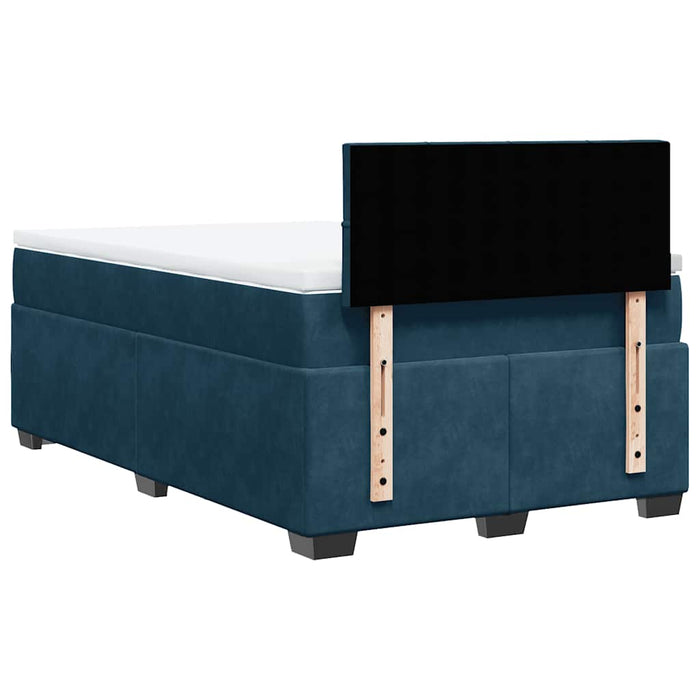 Pat box spring cu saltea, albastru închis, 120x190 cm, catifea - WALTI WALTI