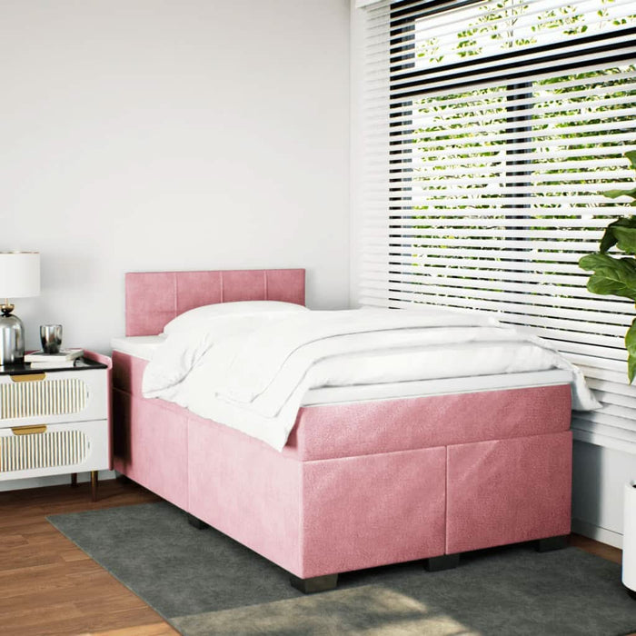Pat box spring cu saltea, negru, 120x190 cm, catifea - WALTI WALTI