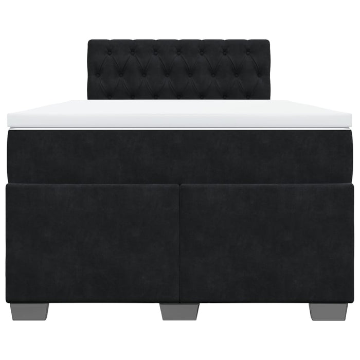 Pat box spring cu saltea, negru, 120x190 cm, catifea WALTI