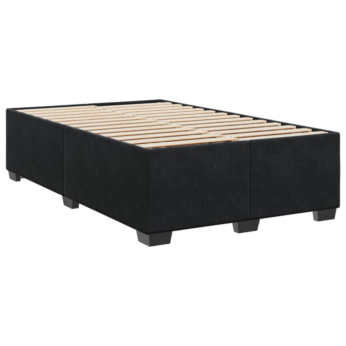 Pat box spring cu saltea, negru, 120x190 cm, catifea WALTI