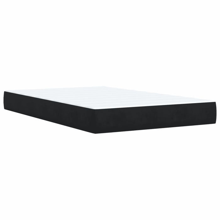 Pat box spring cu saltea, negru, 120x190 cm, catifea WALTI