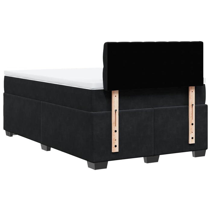 Pat box spring cu saltea, negru, 120x190 cm, catifea WALTI