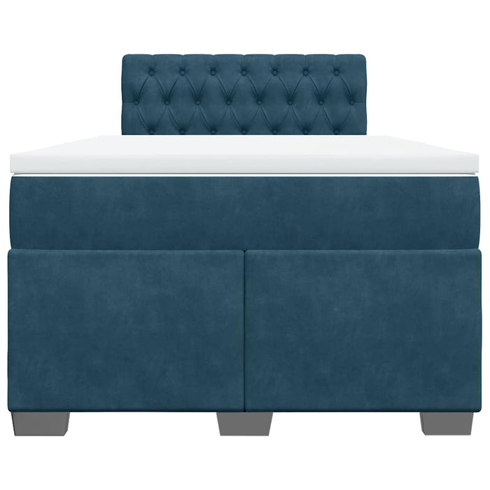 Pat box spring cu saltea, albastru închis, 120x190 cm, catifea - WALTI WALTI