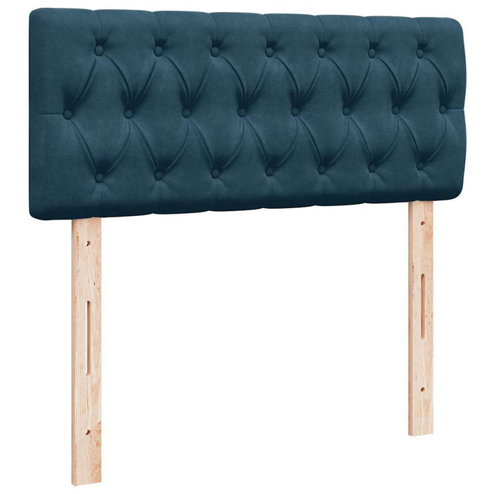 Pat box spring cu saltea, albastru închis, 120x190 cm, catifea - WALTI WALTI
