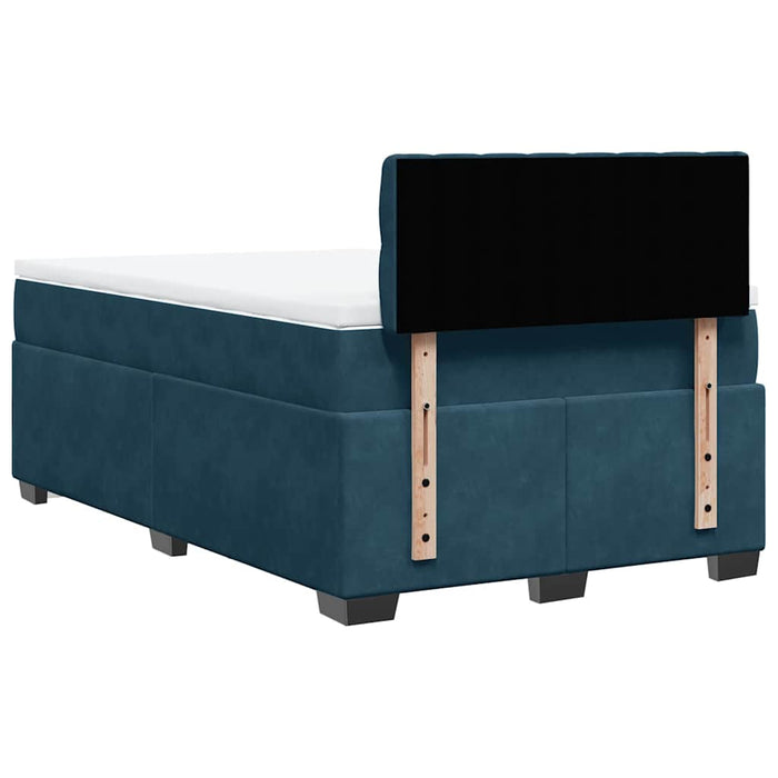 Pat box spring cu saltea, albastru închis, 120x190 cm, catifea - WALTI WALTI