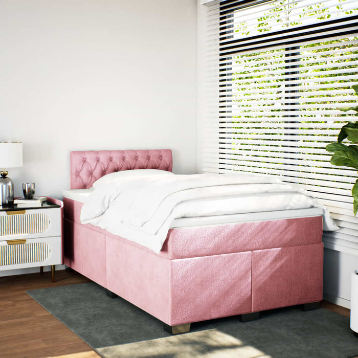 Pat box spring cu saltea, negru, 120x190 cm, catifea - WALTI WALTI