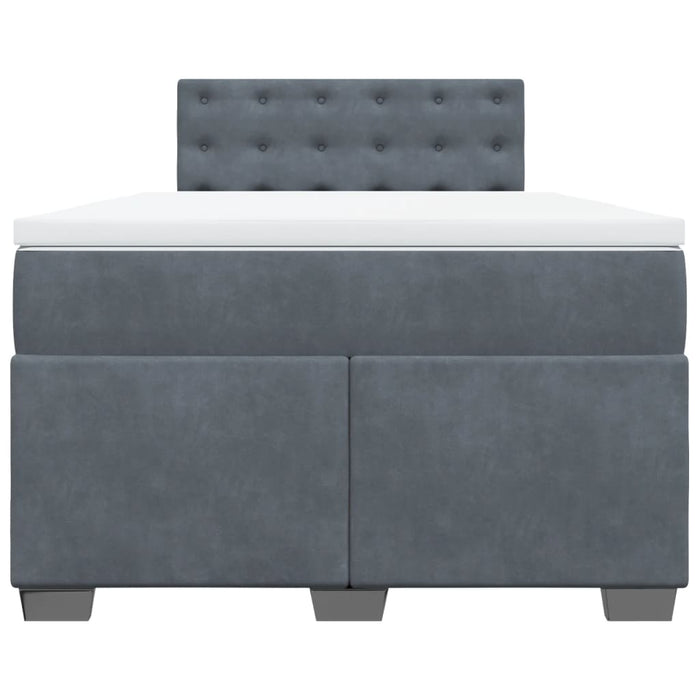 Pat box spring cu saltea, gri închis, 120x190 cm, catifea - WALTI WALTI