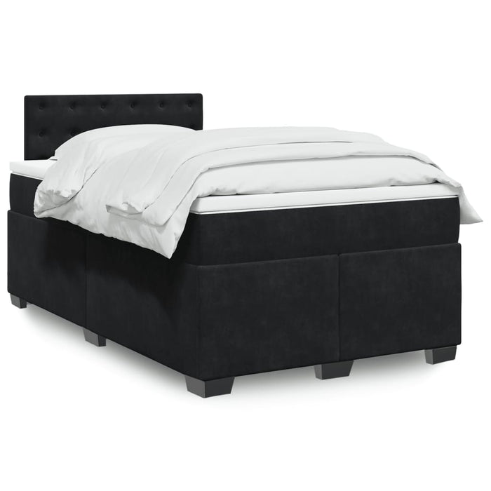 Pat box spring cu saltea, negru, 120x190 cm, catifea - WALTI WALTI