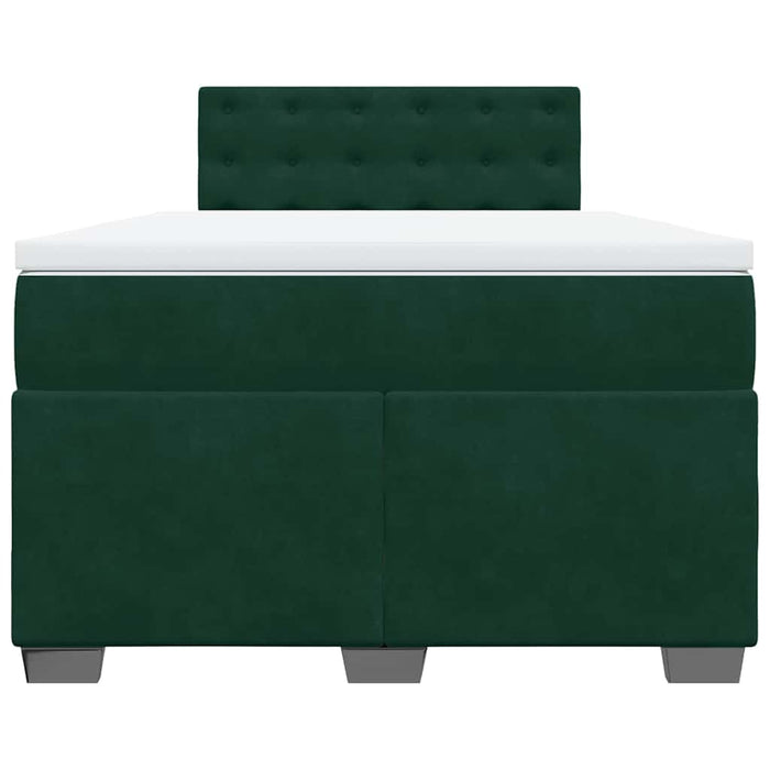 Pat box spring cu saltea, verde închis, 120x190 cm, catifea - WALTI WALTI