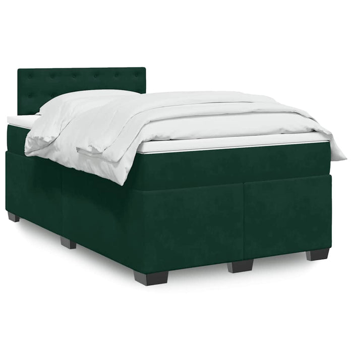 Pat box spring cu saltea, verde închis, 120x190 cm, catifea - WALTI WALTI