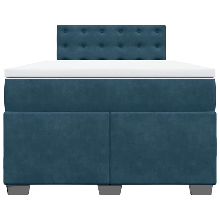 Pat box spring cu saltea, albastru închis, 120x190 cm, catifea - WALTI WALTI