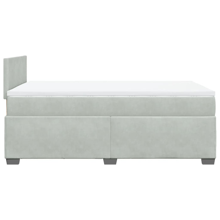 Pat continental cu saltea, gri deschis, 120x200 cm, catifea - WALTI WALTI