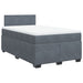 Pat box spring cu saltea, gri închis, 120x200 cm, catifea - WALTI WALTI
