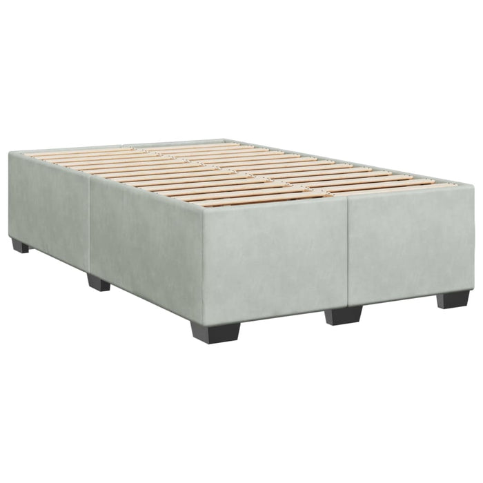 Pat continental cu saltea, gri deschis, 120x200 cm, catifea - WALTI WALTI