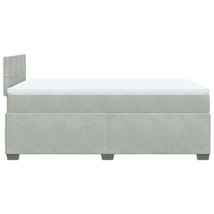 Pat continental cu saltea, gri deschis, 120x200 cm, catifea - WALTI WALTI