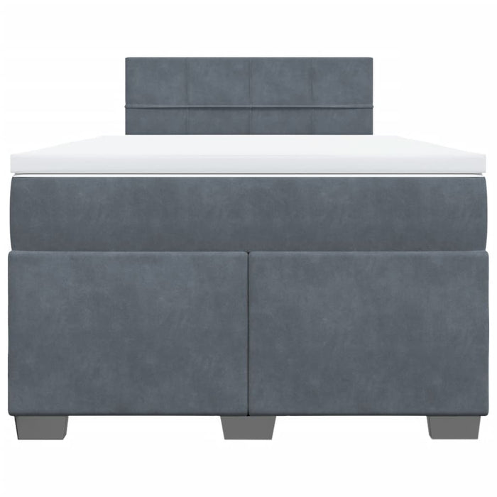 Pat box spring cu saltea, gri închis, 120x200 cm, catifea - WALTI WALTI
