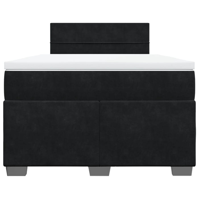 Pat box spring cu saltea, negru, 120x200 cm, catifea - WALTI WALTI