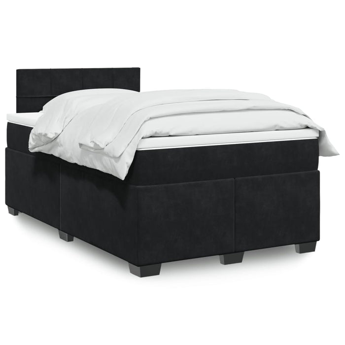 Pat box spring cu saltea, negru, 120x200 cm, catifea - WALTI WALTI