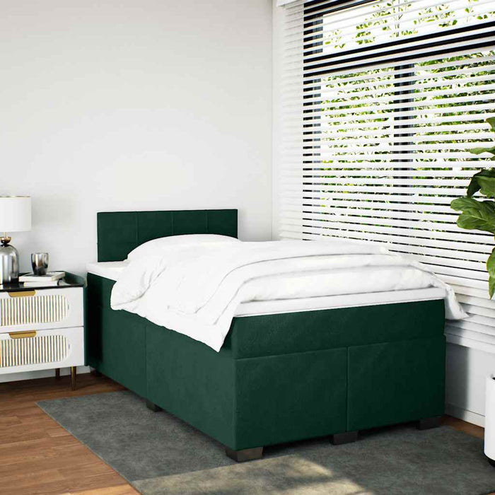 Pat box spring cu saltea, verde închis, 120x200 cm, catifea - WALTI WALTI
