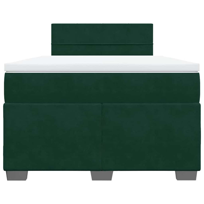 Pat box spring cu saltea, verde închis, 120x200 cm, catifea - WALTI WALTI