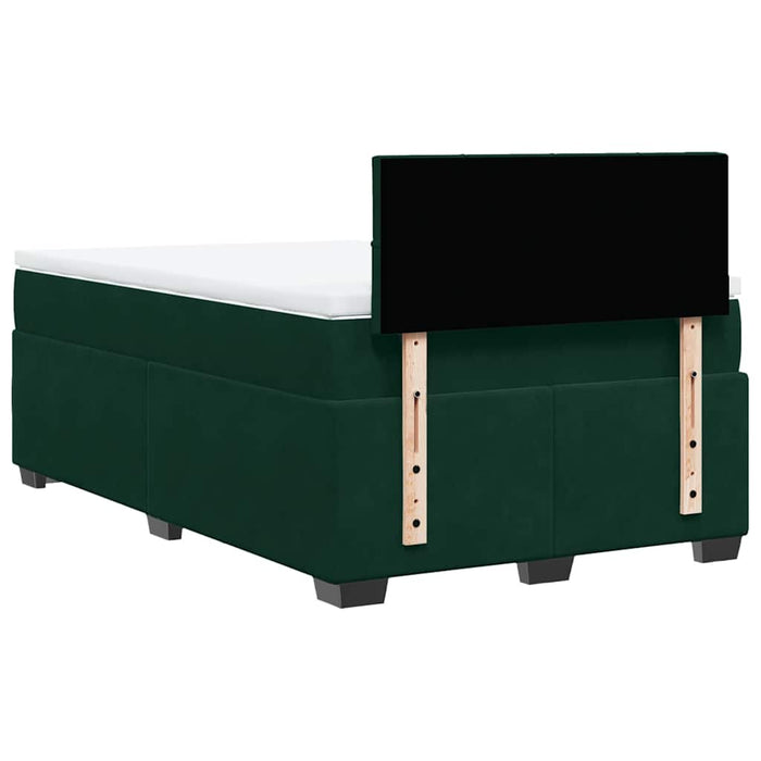 Pat box spring cu saltea, verde închis, 120x200 cm, catifea - WALTI WALTI