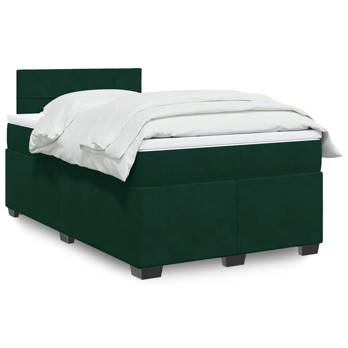 Pat box spring cu saltea, verde închis, 120x200 cm, catifea - WALTI WALTI