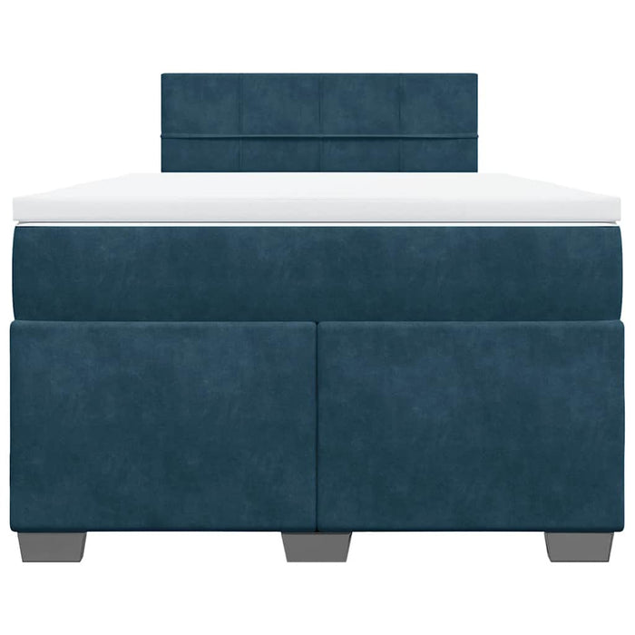 Pat box spring cu saltea, albastru închis, 120x200 cm, catifea - WALTI WALTI