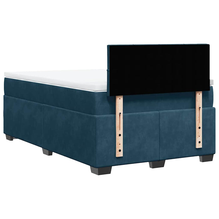 Pat box spring cu saltea, albastru închis, 120x200 cm, catifea - WALTI WALTI