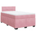 Pat box spring cu saltea, roz, 120x200 cm, catifea - WALTI WALTI