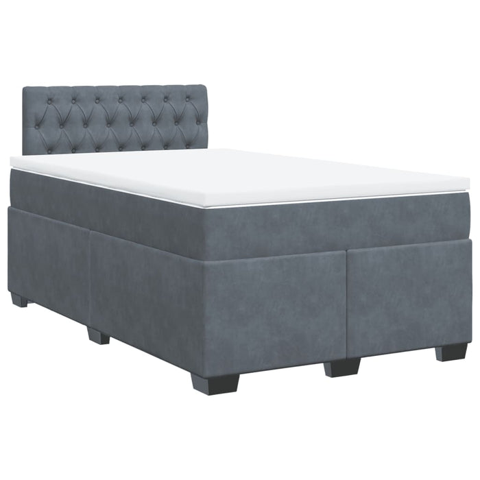 Pat box spring cu saltea, gri închis, 120x200 cm, catifea - WALTI WALTI
