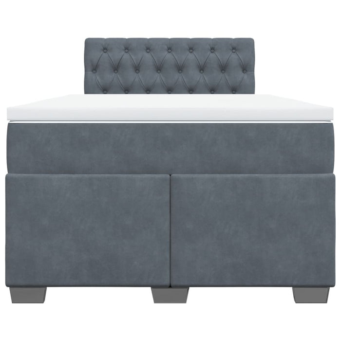 Pat box spring cu saltea, gri închis, 120x200 cm, catifea - WALTI WALTI