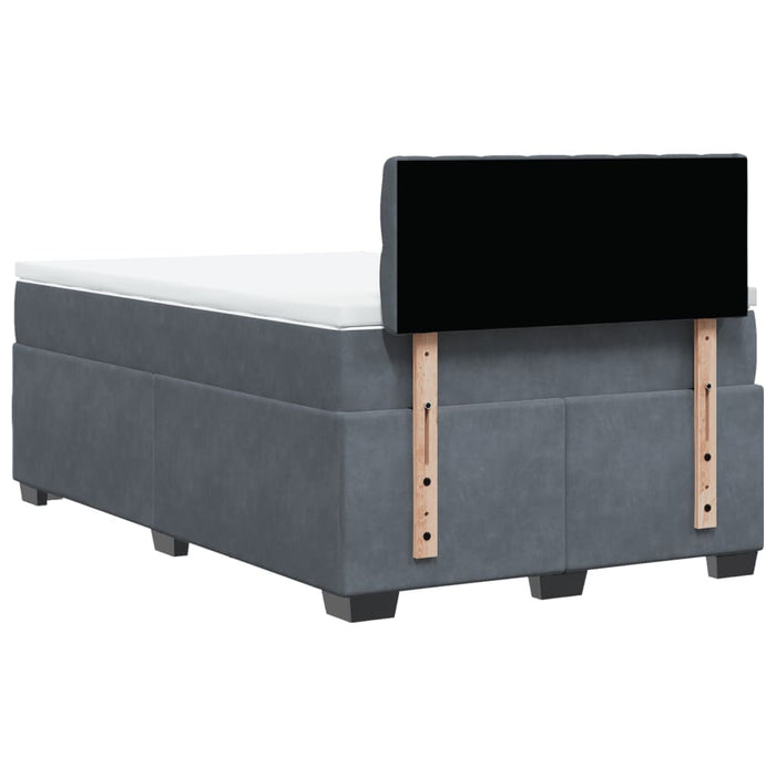 Pat box spring cu saltea, gri închis, 120x200 cm, catifea - WALTI WALTI
