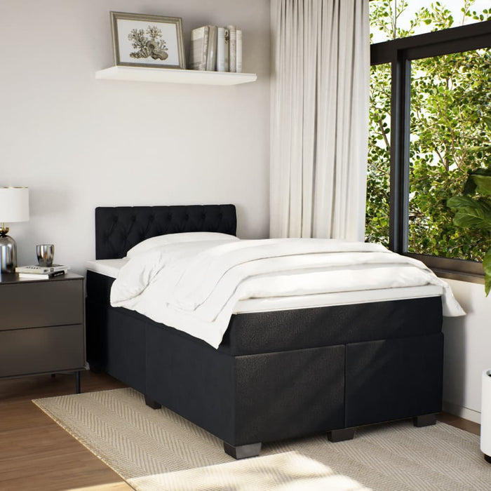 Pat box spring cu saltea, negru, 120x200 cm, catifea - WALTI WALTI
