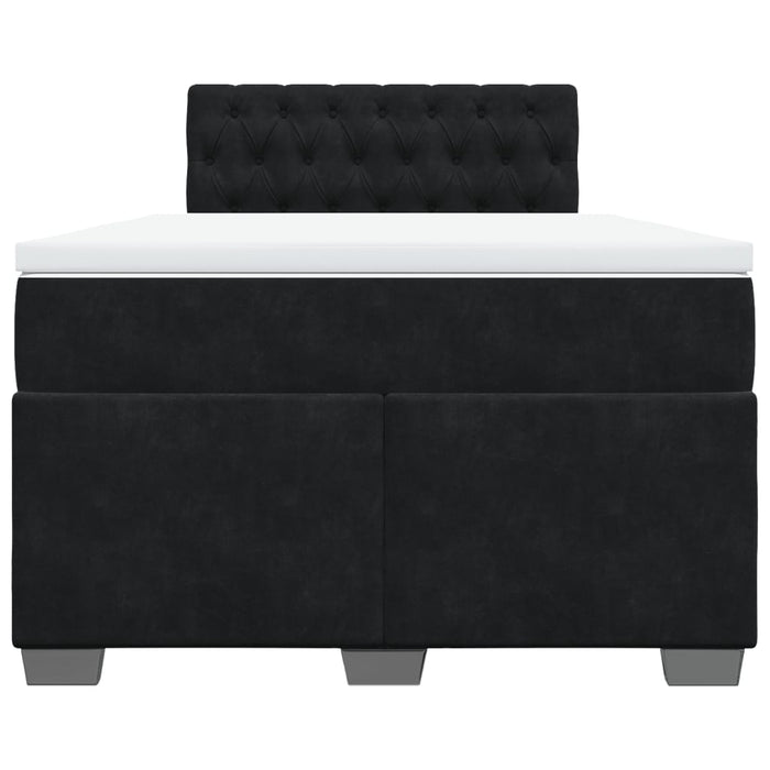 Pat box spring cu saltea, negru, 120x200 cm, catifea - WALTI WALTI