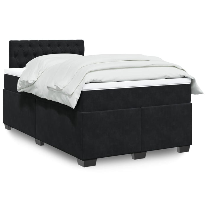 Pat box spring cu saltea, negru, 120x200 cm, catifea - WALTI WALTI